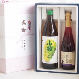 感謝の贈り物ボックス マスカットの香り芋焼酎と国産ワインセット(信州巨峰スパークリングワイン やや甘口(長野県)500ml小鶴芋焼酎ザマスカット25度(山梨県)500ml