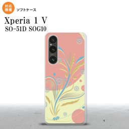 Xperia 1V Xperia 1V スマホケース 背面ケースソフトケース 和柄 ピンク 黄 2023年 6月発売 nk-xp15-tp1230