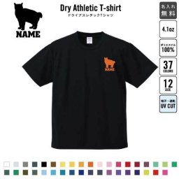アメリカンボブテイル  名入れドライTシャツ お名前入り 練習着 レディース メンズ ウェア トップス 運動着 スポーツウェア ジョギング 吸汗速乾 チームTシャツ クラスTシャツ UVカット ピクトグラム 猫　ネコ　ねこ　キャット　ペット