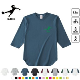 女子サッカー１  名入れベースボールTシャツ ラグラン 3/4スリーブ ２トーン スポーティー アメカジ レディース メンズ 男 女 かわいい   サッカー なでしこ