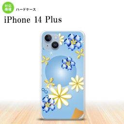 iPhone14 plsu iPhone14 plsu スマホケース 背面ケース ハードケース 花柄 ミックス E 青 2022年 10月発売 nk-i14pl-308