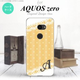AQUOS zero アクオス ゼロ 801SH スマホケース カバー ハードケース ドット・レースB 黄 イニシャル 対応 nk-801sh-1613i[スマホ,スマホケース,スマホカバー,ケース,カバー,ジャケット]