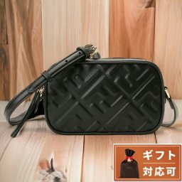 フェンディ FENDI 8BS077 ANWT F0KUR FFロゴ エンボス カメラバッグ ショルダーバッグ クロスボディ ブラック レディース