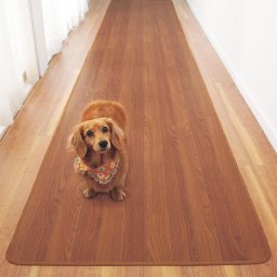 日本製 廊下マット キッチンマット フローリング調 木目調廊下敷き ブラウン 80cm幅 80×180cm ビニール製 滑りにくい加工　送料無料