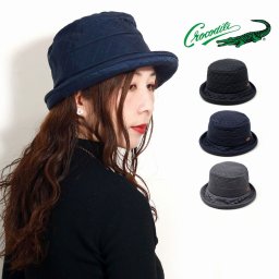 キルティング ハット ミセス CROCODILE ダウン 帽子 保温 防寒 レディース エッジアップ サイズ調節 軽量 暖かい 冬 全3色 ブラック ネイビー グレー ラッピング ギフト クリスマス プレゼント