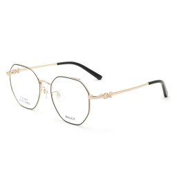 バリー BALLY フレーム メガネ 眼鏡 フレームのみ ノーズパッド BY5054-D/V 005 52 アイウェア EYEWEAR ラウンド型 多角形 オプティカルフレーム メンズ レディース ユニセックス ブラック+ローズゴールド