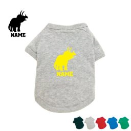 トリケラトプス2  名入れドッグTシャツ ドッグウェア 小型犬 中型犬 大型犬 恐竜　化石　肉食　草食　雑食　海　陸【city】