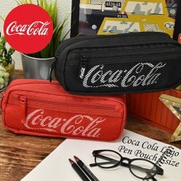 Coca Cola コカ・コーラ ペンケース Lサイズ ポーチ スクエア メンズ レディース 男女兼用 ユニセックス ブラック ドリンク メッシュポケット STREET 新学期 新生活 贈り物 筆箱 ペンポーチ 45227701