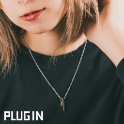 ネックレス 316L サージカルステンレス アレルギーフリー つけっぱなし ステンレス メンズ レディース シルバー ブラック ブルー ピンクゴールド 黒 青 ペア ギフト プレゼント PUNCHING PIP7793 PLUG IN ブランド 恋人 デート  記念 推し活 大人 秋 冬 クリスマス