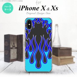 【iPhoneX】【スマホケース/スマホカバー】【アイフォンX】iPhoneX スマホケース カバー アイフォンX ファイヤー 黒×青 nk-ipx-1303【メール便送料無料】