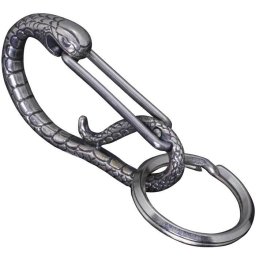 カラビナ キーホルダー 蛇 メンズ ヘビ キーフック ブランド シルバー ［龍頭］
