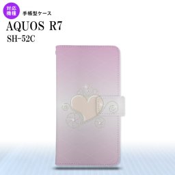 SH-52C AQUOS R7 手帳型スマホケース カバー ハート ピンク  nk-004s-r7-dr320