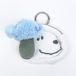 スヌーピー リラックスナイト＆ベア カラビナミニポーチ (ブルー) SNOOPY