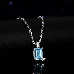 ネックレス レディース モアサナイト ホワイト ブルー シルバー925 シルバー 1ct kj117