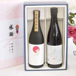 実りの秋の贈り物 日本酒大吟醸感謝の贈り物ボックス2本セット(清水清三郎商店 鈴鹿川(三重県) 金鯱大吟醸(愛知県)) 750ml×1本 720ml×1本