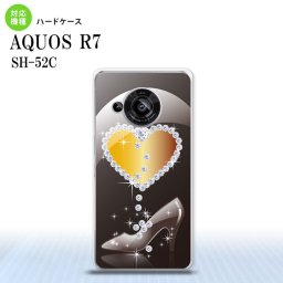 SH-52C AQUOS R7 スマホケース 背面ケース ハードケース ハート ガラスの靴 黒 2022年 7月発売 nk-r7-236