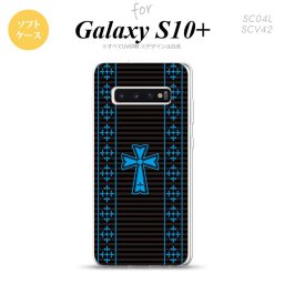 SC-04L SCV42 Galaxy S10+ スマホケース ソフトケース ゴシック 黒 水色 メンズ レディース nk-s10p-tp1009