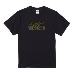おもしろＴシャツ 「STAY HOME-自宅待機中-」（ブラック）