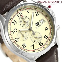 クロノグラフ 革ベルト 腕時計 ブランド UR003-03 アーバンリサーチ メンズ プレゼント 実用的
