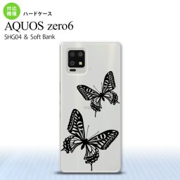SHG04 SHG04 ZERO6 AQUOS zero6 スマホケース ハードケース 蝶 クリア 黒 メンズ レディース nk-zero6-857