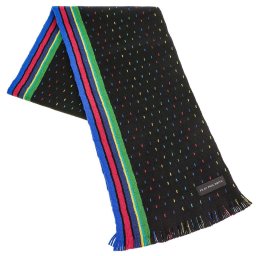 ポールスミス マフラー Paul Smith ATPD641D S948 スカーフ ウール 79 BLACK ブラック＋ピンク＋ブルー＋グリーン系マルチストライプ
