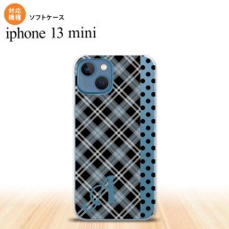 iPhone13mini iPhone13 mini ケース ソフトケース タータン ドット 黒 +アルファベット iPhone ミニ 5.4インチ  おしゃれ かわいい メンズ レディース キッズ デザインたくさん nk-i13m-tp1535i