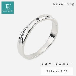 リング メンズ レディース シルバー 刻印 ブラックダイヤモンド シンプル クロスライン Xライン 細身 上品 おしゃれ 指輪 偶数サイズ シルバーカラー Silver 925 テラグラティア Terra-gratia【jlr045bkd】単品