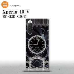 Xperia10V Xperia10V スマホケース 背面ケースソフトケース 時計 妖精 黒 白 2023年 7月発売 nk-xp105-tp1258