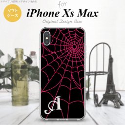 iPhoneXsMax iPhone XS Max スマホケース ソフトケース 蜘蛛 巣 A ピンク +アルファベット メンズ レディース nk-ixm-tp935i