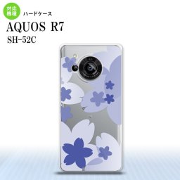 SH-52C AQUOS R7 スマホケース 背面ケース ハードケース 花柄 サクラ A 青 2022年 7月発売 nk-r7-054