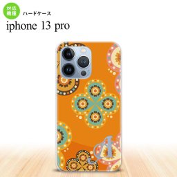 iPhone13 Pro iPhone13Pro ケース ハードケース エスニック 花柄 オレンジ +アルファベット iPhone13Pro専用 nk-i13p-1585i