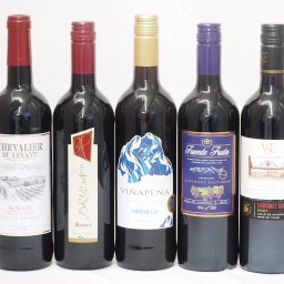 セレクション 赤ワイン 5本セット( スペインワイン 1本 フランスワイン 1本 イタリアワイン 1本 チリワイン 2本) 計750ml×5本