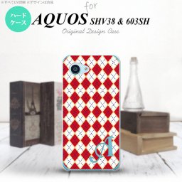 【603sh】【スマホケース/スマホカバー】【アクオス Xx3 ミニ】603sh スマホケース AQUOS Xx3 mini ケース アクオス Xx3 ミニ イニシャル アーガイル 赤×青 nk-603sh-1403ini【メール便送料無料】