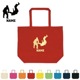 「柔道」名入れトートバッグLサイズ JUDO 名入れ コットンバッグ キャンバス素材 手提げ トート 綿 コットン 新学期 新生活