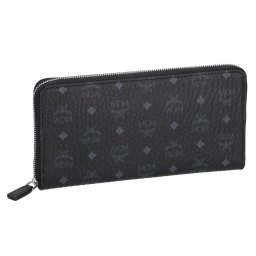 エムシーエム Mode Creation Munich(MCM) 財布 長財布 ラウンドファスナー長財布 小銭入れ付き MXLDSTA02 BK001 レディース メンズ ブラック
