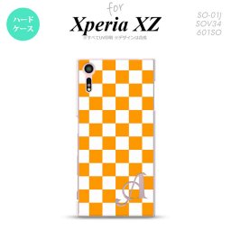 【SO01J】【スマホケース/スマホカバー】【エクスペリア XZ 】SO01J スマホケース XPERIA XZ ケース エクスペリア XZ  イニシャル スクエア 白×オレンジ nk-so01j-764ini【メール便送料無料】