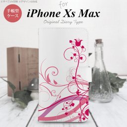 iPhone XS Max 手帳型 スマホ ケース カバー アイフォン 草 ピンク【アイフォーン XS マックス,iPhone,XS,Max,メール便 送料無料】