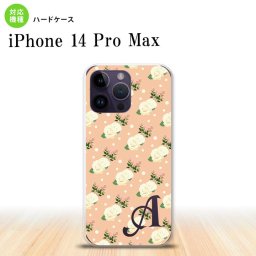 iPhone14 ProMax iPhone14 Pro Max スマホケース 背面ケース ハードケース 花柄 バラ ドット ライトサーモン +アルファベット 2022年 9月発売 nk-i14pm-245i
