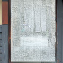 暖簾 のれん 麻100％ 白更紗のれん 古渡り UN-P-395　88×150cm  のれん パーテーション　カーテン間仕切りロング 夏麻 おしゃれ 目隠し