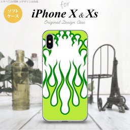 【iPhoneX】【スマホケース/スマホカバー】【アイフォンX】iPhoneX スマホケース カバー アイフォンX ファイヤー 白×緑 nk-ipx-tp1310【メール便送料無料】
