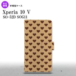 Xperia10V Xperia10V 手帳型スマホケース カバー ハート 茶 2023年 7月発売 nk-004s-xp105-dr171