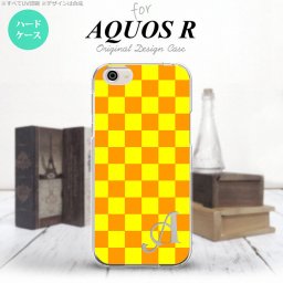 【SH03J】【スマホケース/スマホカバー】【アクオス R】SH03J スマホケース AQUOS R ケース アクオス R イニシャル スクエア 黄×オレンジ nk-sh03j-767ini【メール便送料無料】