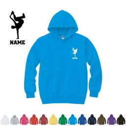 ブレイカー/名入れフーデッドパーカー スポーツシルエット名入れ 左胸ワンポイント  ブレイクダンス HIPHOP ヒップホップ ビーボーイ B?BOY ダンサー ダンスバトル ヘッドスピン ブレイクビーツ【cf_mlh】
