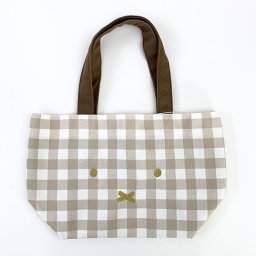 ミッフィー Miffy ミニトートバッグ BE オカオギンガム ランチトート かばん お弁当 ベージュ