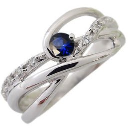 サファイア エンゲージリング K18 一粒 婚約指輪 サファイアリング