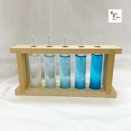「グラデーションストームグラス 5連　青」お天気管 ストームグラス ウェザーグラス グラデーション カラーストームグラス天気 気象計グッズ 手作り 手づくり ハンドメイド インテリアグッズ インテリア雑貨 おもしろ雑貨 プレゼント贈り物