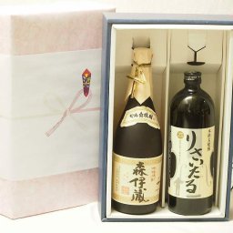 プレミアムギフトボックス芋焼酎森伊蔵セット 麦焼酎りさいたる27°(大分県) 720ml×2本