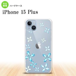 iPhone15 plus iPhone15 plus スマホケース 背面ケース ハードケース 花柄 カット 水色 2023年 9月発売 nk-i15pl-805