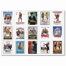 イタリアンヴィンテージムービーポスター・Bグループ A4ステッカー 15柄 シール コラージュ 素材 映画 ポスター イタリアンコメディ クリスマス休暇 アクション 1970年代 日本製
