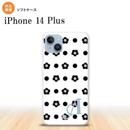 iPhone14 plsu iPhone14 plsu スマホケース 背面ケースソフトケース 花柄 ドット 白 +アルファベット 2022年 10月発売 nk-i14pl-tp342i